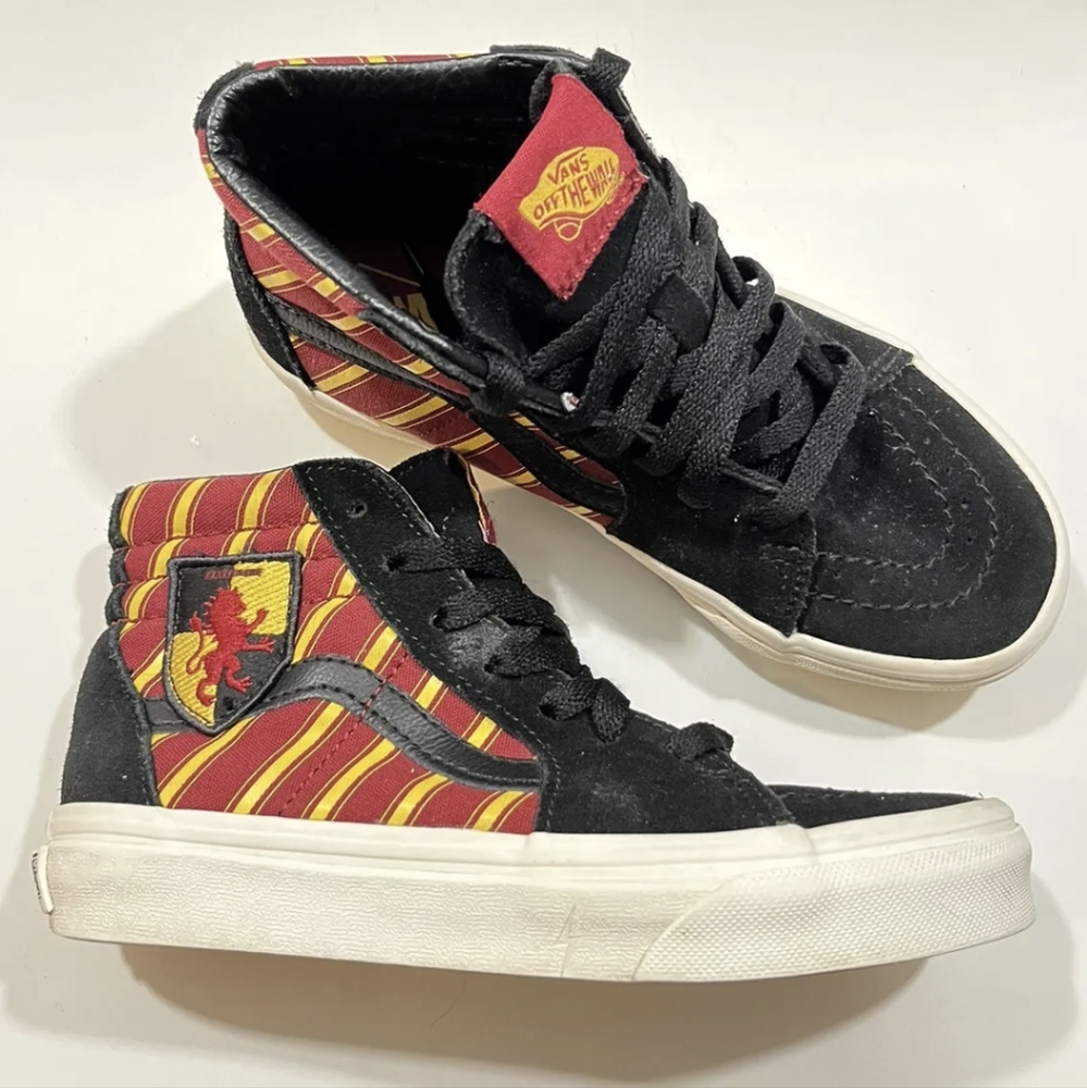 Vans Harry Potter Kids Gryffindor SK8 Hi Shoes Size 1 Striped Red Black Yellow